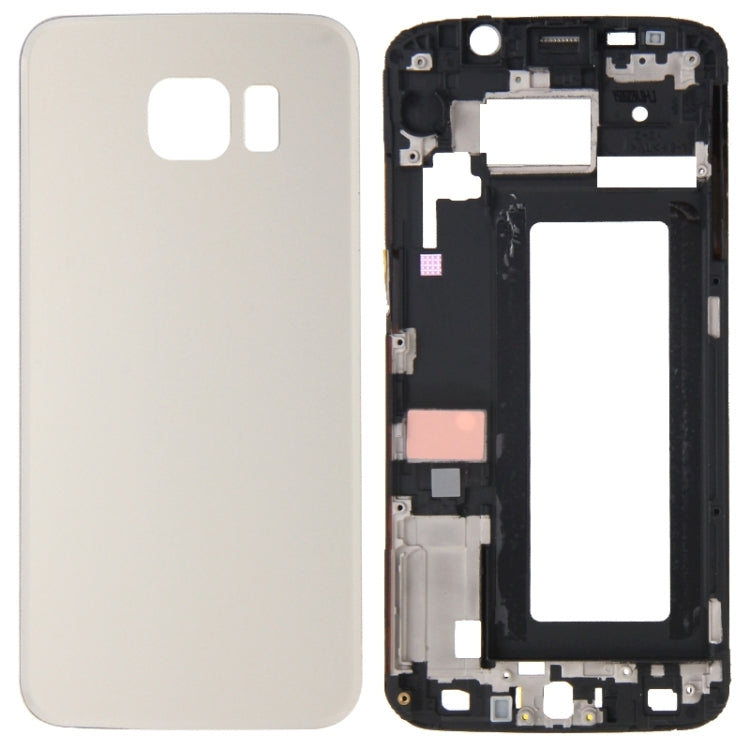 For Galaxy S6 Edge / G925 Full Housing Cover (Front Housing LCD Frame Bezel Plate + Battery Back Cover ) (Gold) - Galaxy S Series Parts by buy2fix | Online Shopping UK | buy2fix