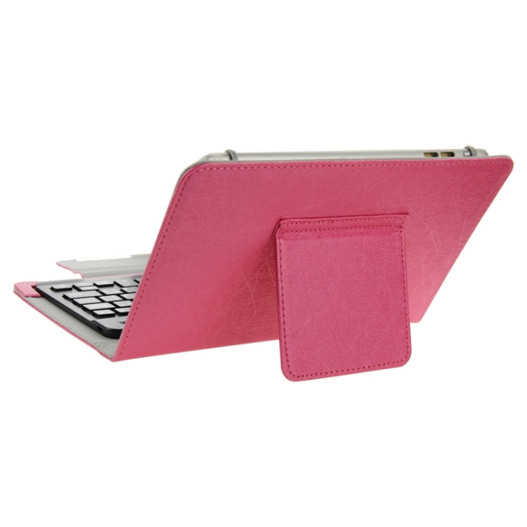 Universal Leather Tablet Case with Separable Bluetooth Keyboard and Holder for 7 inch Tablet PC(Magenta) - Universal Keyboard by buy2fix | Online Shopping UK | buy2fix