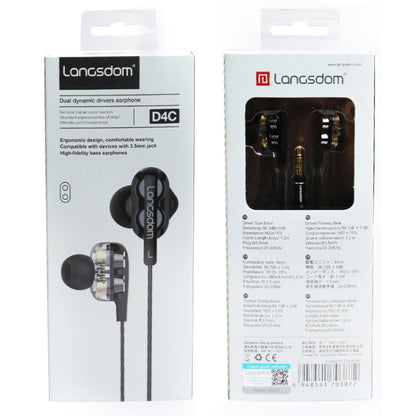 Langsdom Double Moving Coil with Wheat Headset(Black) - Bluetooth Earphone by Langsdom | Online Shopping UK | buy2fix