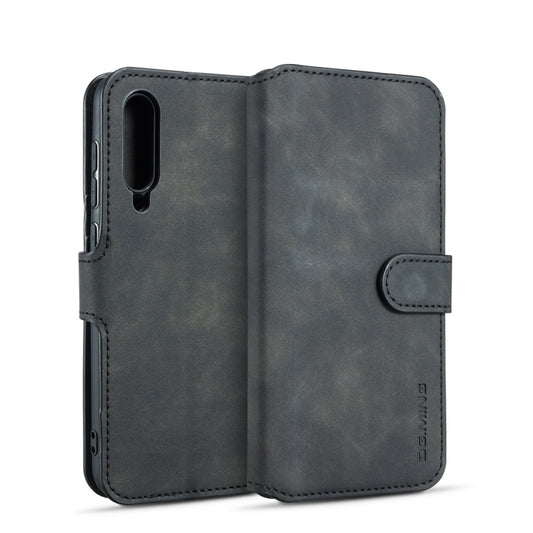 DG.MING Retro Oil Side Horizontal Flip Case for Galaxy A50, with Holder & Card Slots & Wallet (Black) - Galaxy Phone Cases by DG.MING | Online Shopping UK | buy2fix