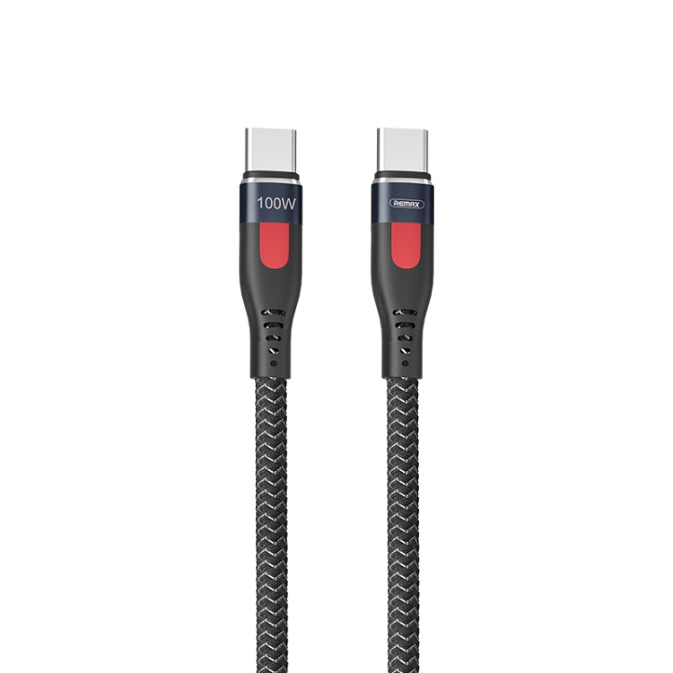 REMAX RC-187c Lesu Pro 1m PD100W Type-C to USB-C / Type-C Aluminum Alloy Braid Fast Charging Data Cable (Black) - USB-C & Type-C Cable by REMAX | Online Shopping UK | buy2fix
