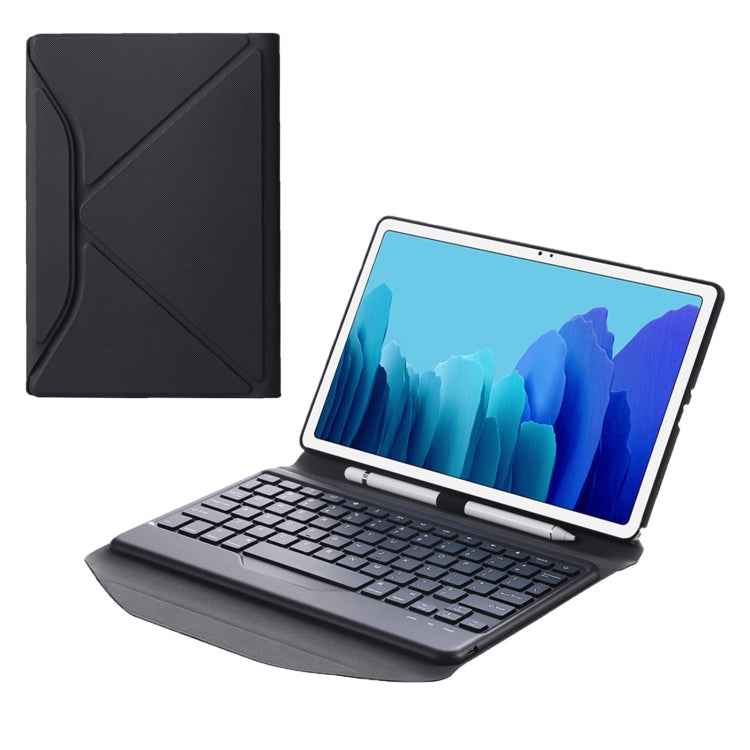 B500 Diamond Texture Triangle Back Holder Splittable Bluetooth Keyboard Leather Tablet Case for Samsung Galaxy Tab A7 10.4 2020(Black+Black) - Samsung Keyboard by buy2fix | Online Shopping UK | buy2fix