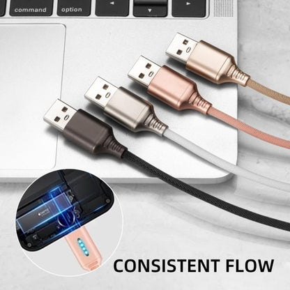 8 Pin Interface Zinc Alloy Marquee Luminous Intelligent Automatic Power off Charging Data Cable(glod) - Normal Style Cable by buy2fix | Online Shopping UK | buy2fix