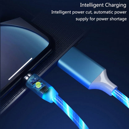 2 in 1 USB to 8 Pin + Micro USB Magnetic Suction Colorful Streamer Mobile Phone Charging Cable, Length: 1m(Blue Light) - Charging Cable & Head by buy2fix | Online Shopping UK | buy2fix