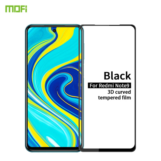 For Xiaomi Redmi Note 9/10X 4G MOFI 9H 3D Explosion-proof Curved Screen Tempered Glass Film(Black) -  by MOFI | Online Shopping UK | buy2fix