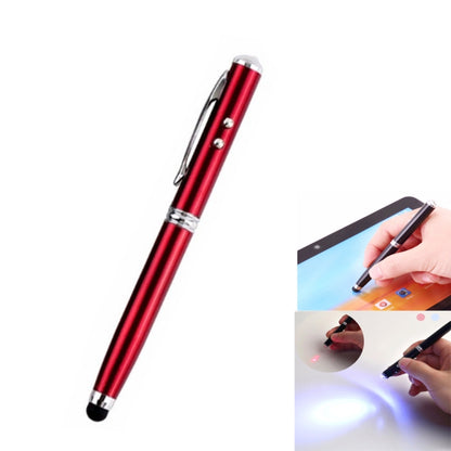 At-15 3 in 1 Mobile Phone Tablet Universal Handwriting Touch Screen with Red Laser & LED Light Function(Red) - Stylus Pen by buy2fix | Online Shopping UK | buy2fix