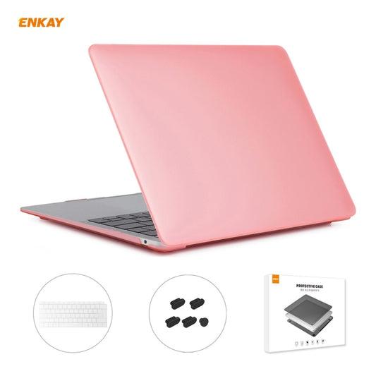 ENKAY 3 in 1 Matte Laptop Protective Case + EU Version TPU Keyboard Film + Anti-dust Plugs Set for MacBook Air 13.3 inch A1932 (2018)(Pink) - MacBook Air Cases by ENKAY | Online Shopping UK | buy2fix