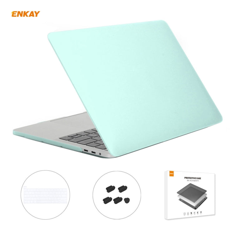 ENKAY 3 in 1 Matte Laptop Protective Case + US Version TPU Keyboard Film + Anti-dust Plugs Set for MacBook Pro 16 inch A2141 (with Touch Bar)(Green) - MacBook Pro Cases by ENKAY | Online Shopping UK | buy2fix