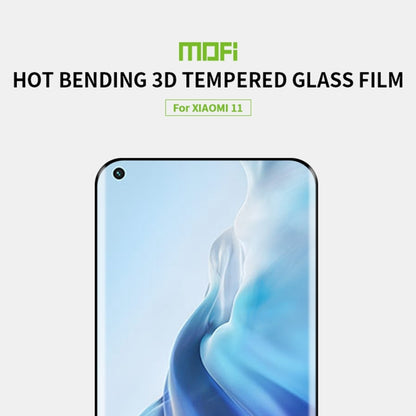 For Xiaomi Mi 11 MOFI 9H 3D Explosion Proof Hot Bending Full Screen Covered Tempered Glass Film(Black) -  by MOFI | Online Shopping UK | buy2fix