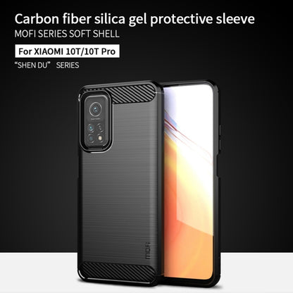 For Xiaomi Mi 10T / 10T Pro / Redmi  K30S MOFI Gentleness Series Brushed Texture Carbon Fiber Soft TPU Case(Black) - Xiaomi Cases by MOFI | Online Shopping UK | buy2fix