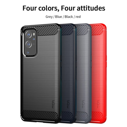 For OnePlus 9 Pro MOFI Gentleness Series Brushed Texture Carbon Fiber Soft TPU Case(Red) - OnePlus Cases by MOFI | Online Shopping UK | buy2fix