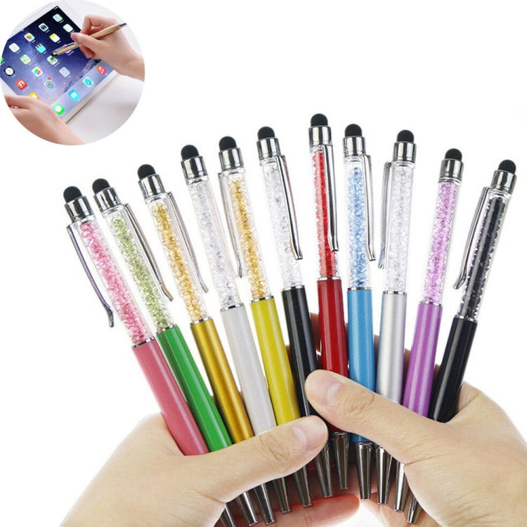 AT-22  2 in 1 Universal Flash Diamond Decoration Capacitance Pen Stylus Ballpoint Pen(Purple) - Stylus Pen by buy2fix | Online Shopping UK | buy2fix