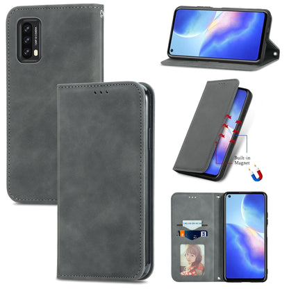 For Blackview A90 Retro Skin Feel Business Magnetic Horizontal Flip Leather Case with Holder & Card Slots & Wallet & Photo Frame(Gray) - More Brand by buy2fix | Online Shopping UK | buy2fix