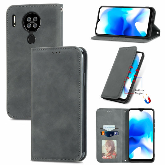 For Blackview A80 / A80s Retro Skin Feel Business Magnetic Horizontal Flip Leather Case with Holder & Card Slots & Wallet & Photo Frame(Gray) - More Brand by buy2fix | Online Shopping UK | buy2fix