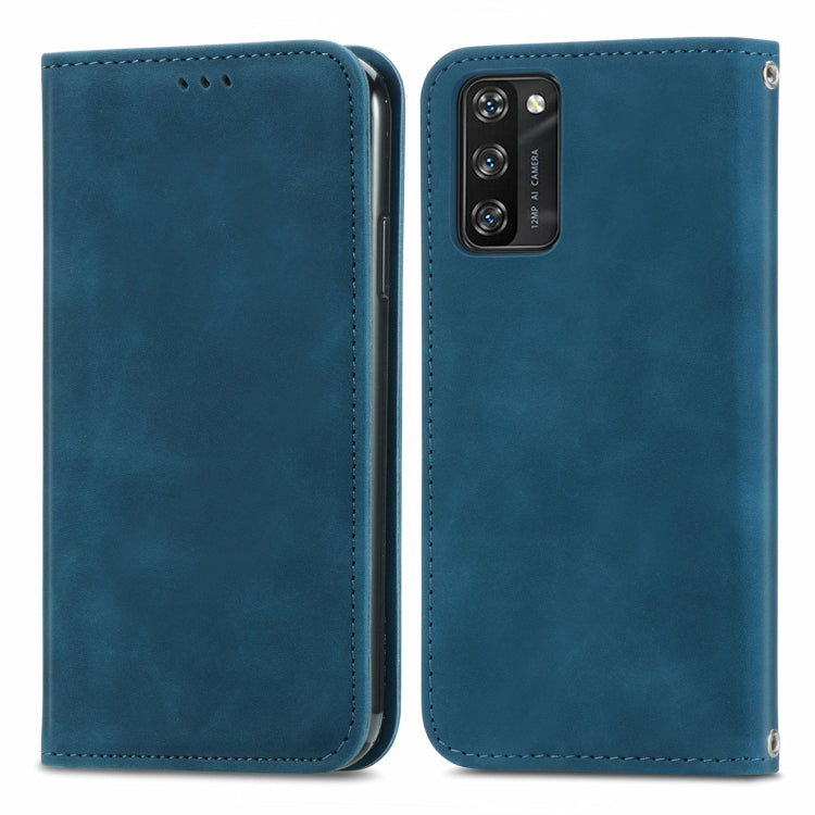 For Blackview A100 Retro Skin Feel Business Magnetic Horizontal Flip Leather Case with Holder & Card Slots & Wallet & Photo Frame(Blue) - More Brand by buy2fix | Online Shopping UK | buy2fix