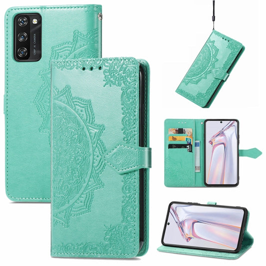 For Blackview A100 Mandala Embossing Pattern Horizontal Flip Leather Case with Holder & Card Slots & Wallet & Lanyard(Green) - More Brand by buy2fix | Online Shopping UK | buy2fix