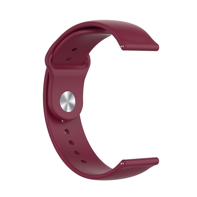 Monochrome Silicone Watch Band for Samsung Galaxy Watch Active 2 22mm(wine red) - Watch Bands by buy2fix | Online Shopping UK | buy2fix