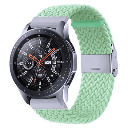 For Samsung Galaxy Watch 4 / Watch 5 20mm Nylon Braided Metal Buckle Watch Band(Light Green) - Watch Bands by buy2fix | Online Shopping UK | buy2fix