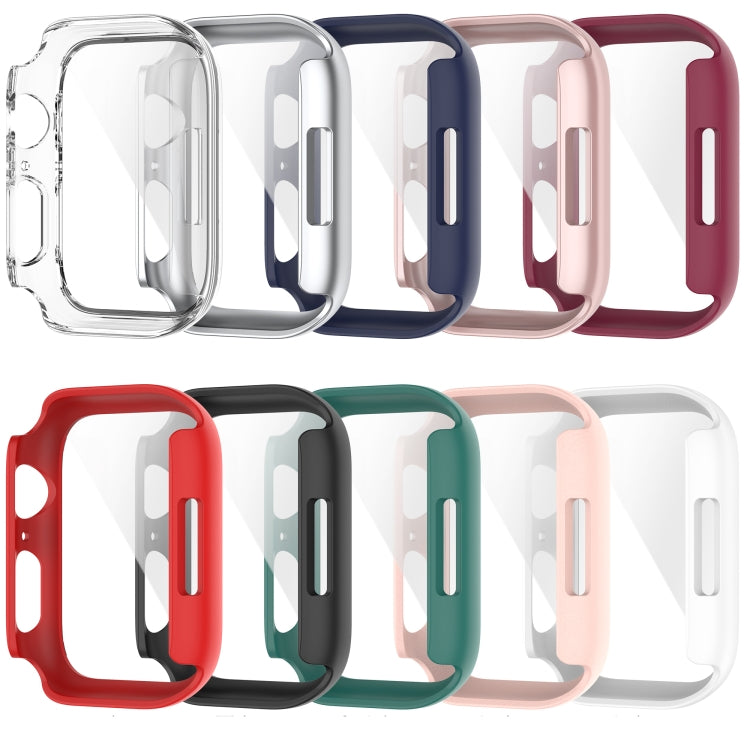 Shockproof PC Protective Case with Tempered Glass Film For Apple Watch Series 9 / 8 / 7 45mm(Transparent) - Watch Cases by buy2fix | Online Shopping UK | buy2fix