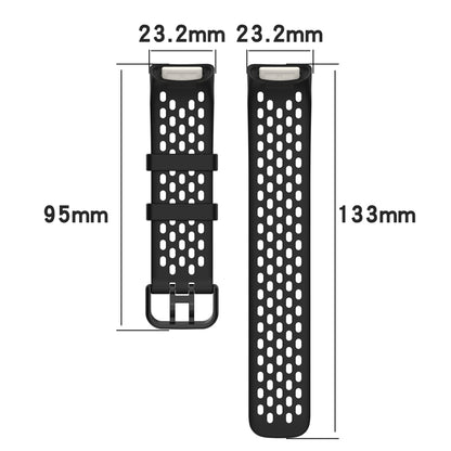 For Fitbit Charge 5 Monochromatic Breathable Silicone Watch Band(Blue) - Watch Bands by buy2fix | Online Shopping UK | buy2fix