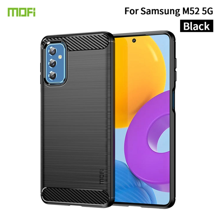 For Samsung Galaxy M52 5G MOFI Gentleness Series Brushed Texture Carbon Fiber Soft TPU Case(Black) - Galaxy Phone Cases by MOFI | Online Shopping UK | buy2fix