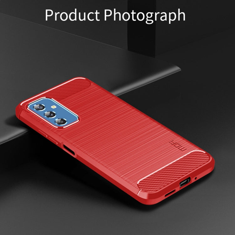 For Samsung Galaxy M52 5G MOFI Gentleness Series Brushed Texture Carbon Fiber Soft TPU Case(Red) - Galaxy Phone Cases by MOFI | Online Shopping UK | buy2fix