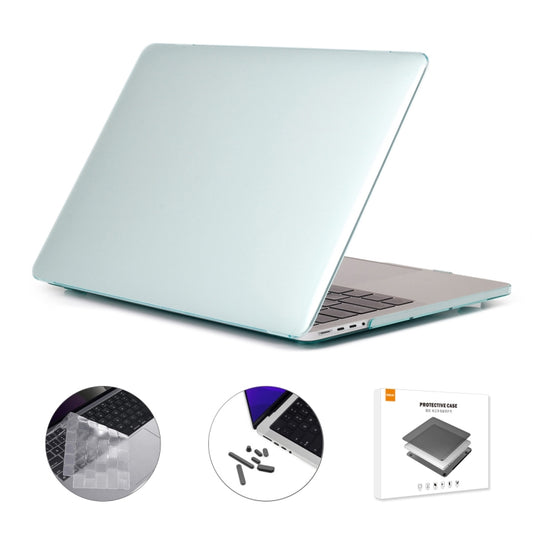 ENKAY Hat-Prince 3 in 1 Crystal Laptop Protective Case + TPU Keyboard Film + Anti-dust Plugs Set for MacBook Pro 16.2 inch A2485 2021/A2880 2023, Version:US Version(Light Green) - MacBook Pro Cases by ENKAY | Online Shopping UK | buy2fix