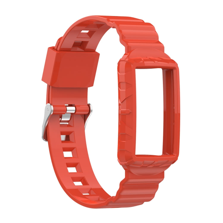 For Fitbit Charge 4 Silicone One Body Armor Watch Band(Orange) - Watch Bands by buy2fix | Online Shopping UK | buy2fix