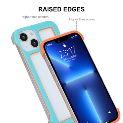 For iPhone 13 ENKAY Frameless Hollow Shockproof PC Case(Blue) - iPhone 13 Cases by ENKAY | Online Shopping UK | buy2fix