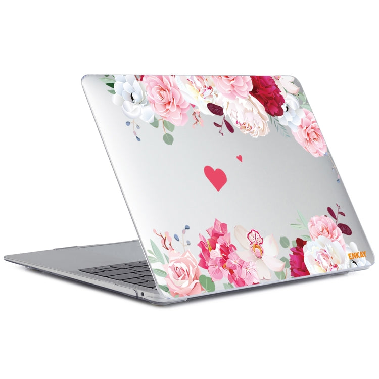 ENKAY Flower Series Pattern Laotop Protective Crystal Case For MacBook Air 13.3 inch A1932 / A2179 / A2337(Peony) - MacBook Air Cases by ENKAY | Online Shopping UK | buy2fix