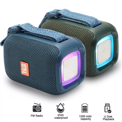 T&G TG339 RGB Light 5W Waterproof Portable Bluetooth Speaker(Green) - Desktop Speaker by T&G | Online Shopping UK | buy2fix