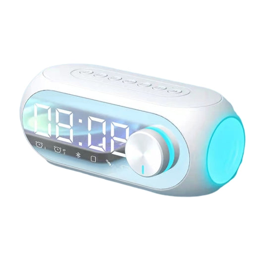 AEC S8 Alarm Clock Bluetooth Speakers with LED Light Support TF / FM(White) - Desktop Speaker by AEC | Online Shopping UK | buy2fix