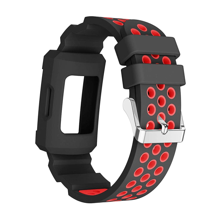 For Fitbit Charge 3 All-in-one Silicone Protective Case Replacement Watch Band(Red) - Watch Bands by buy2fix | Online Shopping UK | buy2fix