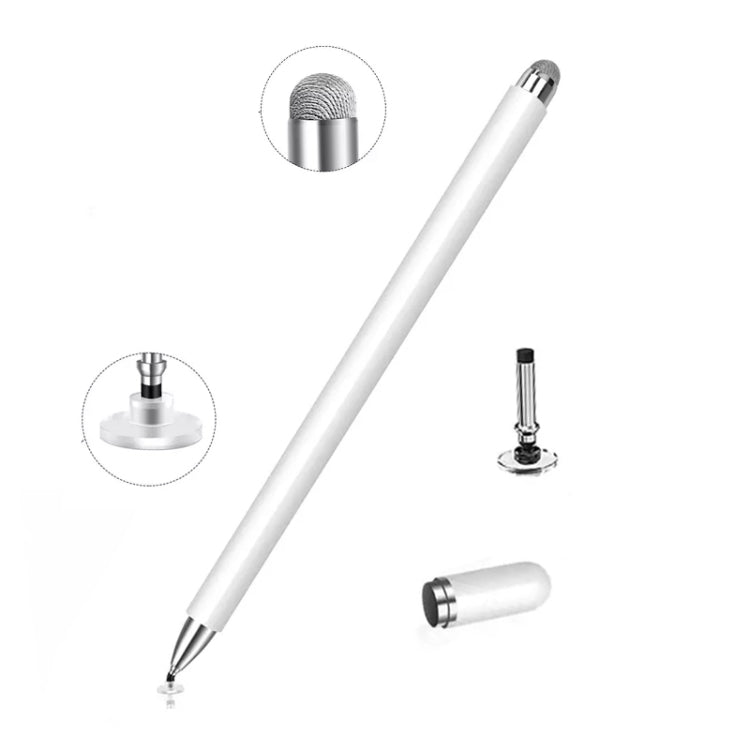 AT-30 2-in-1 Silicone Sucker + Conductive Cloth Head Handwriting Touch Screen Pen Mobile Phone Passive Capacitive Pen with 1 Pen Head(White) - Stylus Pen by buy2fix | Online Shopping UK | buy2fix