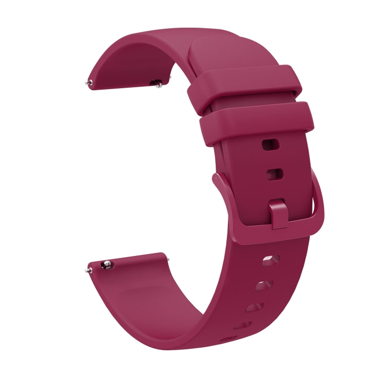 For Amazfit GTR 2e 22mm Solid Color Soft Silicone Watch Band(Wine Red) - Watch Bands by buy2fix | Online Shopping UK | buy2fix