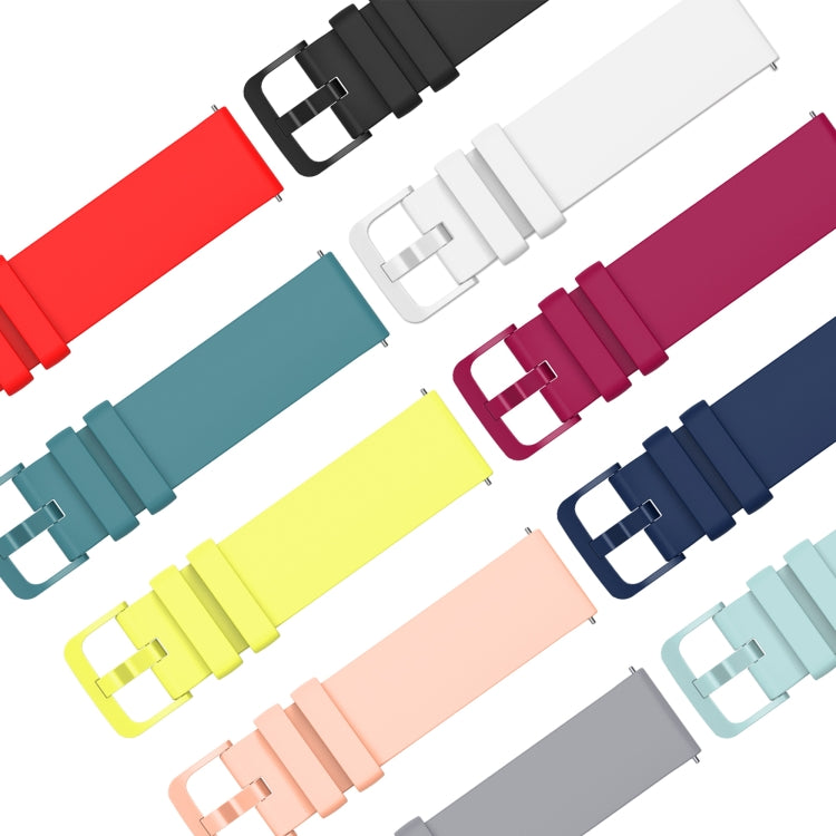 For Amazfit GTR 2e 22mm Solid Color Soft Silicone Watch Band(White) - Watch Bands by buy2fix | Online Shopping UK | buy2fix