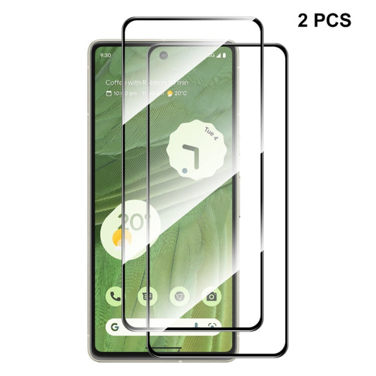 For Google Pixel 7 2pcs ENKAY Full Glue 0.26mm 9H 2.5D Tempered Glass Full Film - Google Tempered Glass by ENKAY | Online Shopping UK | buy2fix