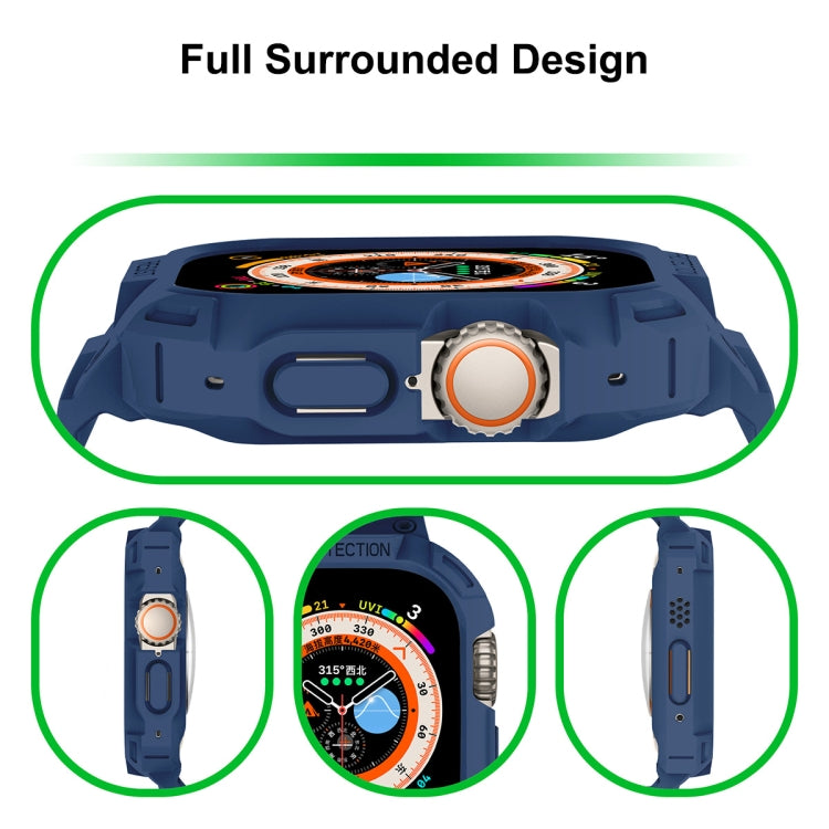 For Apple Watch Ultra 49mm JUNSUNMAY Integrated TPU Case Adjustable Elastic Watch Band(Transparent) - Watch Cases by JUNSUNMAY | Online Shopping UK | buy2fix