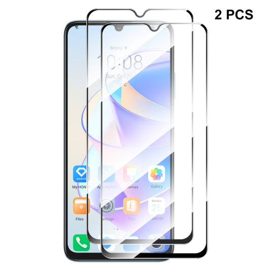 For Honor X7A 4G Global 2pcs ENKAY Hat-Prince Full Glue 0.26mm 9H 2.5D Tempered Glass Full Film - Honor Tempered Glass by ENKAY | Online Shopping UK | buy2fix