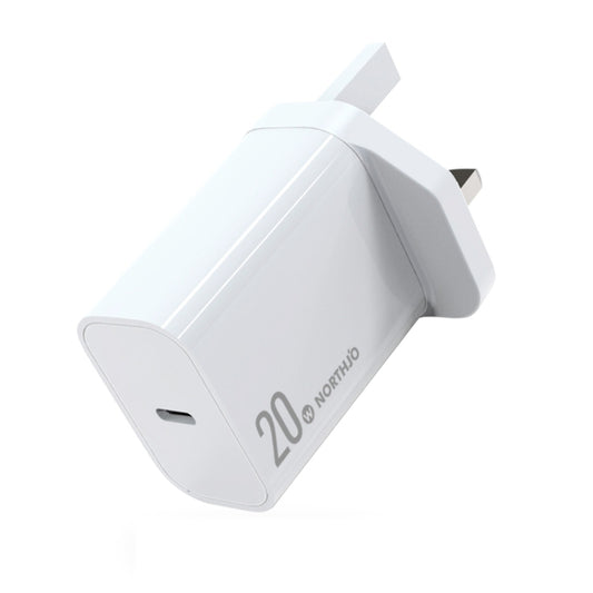 NORTHJO NOPD2001 PD 20W USB-C / Type-C Single Port Fast Charger, Plug Type:UK Plug(White) - USB Charger by NORTHJO | Online Shopping UK | buy2fix