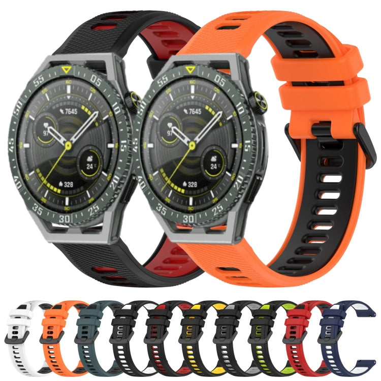 For Huawei Watch GT3 SE 22mm Sports Two-Color Silicone Watch Band(Black+White) - Watch Bands by buy2fix | Online Shopping UK | buy2fix