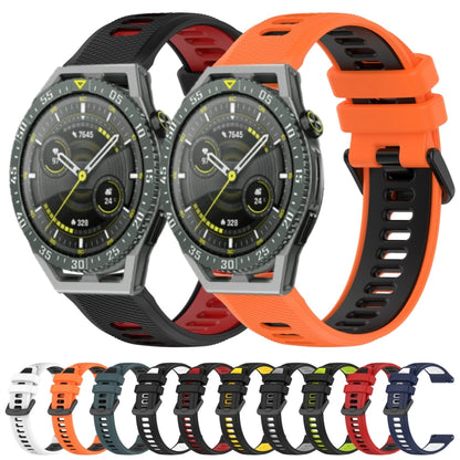 For Huawei Watch GT3 SE 22mm Sports Two-Color Silicone Watch Band(Olive Green+Black) - Watch Bands by buy2fix | Online Shopping UK | buy2fix