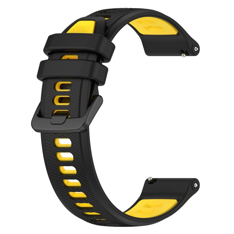 For Honor Watch GS Pro 22mm Sports Two-Color Silicone Watch Band(Black+Yellow) - Watch Bands by buy2fix | Online Shopping UK | buy2fix