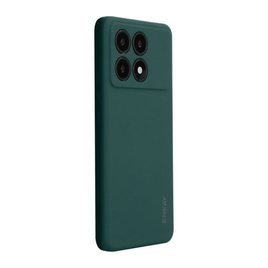 For Xiaomi Poco F6 Pro / Redmi K70 ENKAY Hat-Prince Liquid Silicone Shockproof Soft Phone Case(Dark Green) - K70 Cases by ENKAY | Online Shopping UK | buy2fix