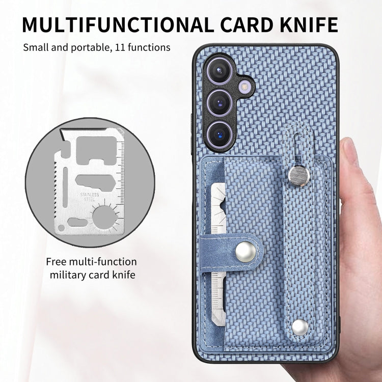 For Samsung Galaxy S25+ 5G Wristband Kickstand Wallet Back Phone Case with Tool Knife(Brown) - Galaxy S25+ 5G Cases by buy2fix | Online Shopping UK | buy2fix