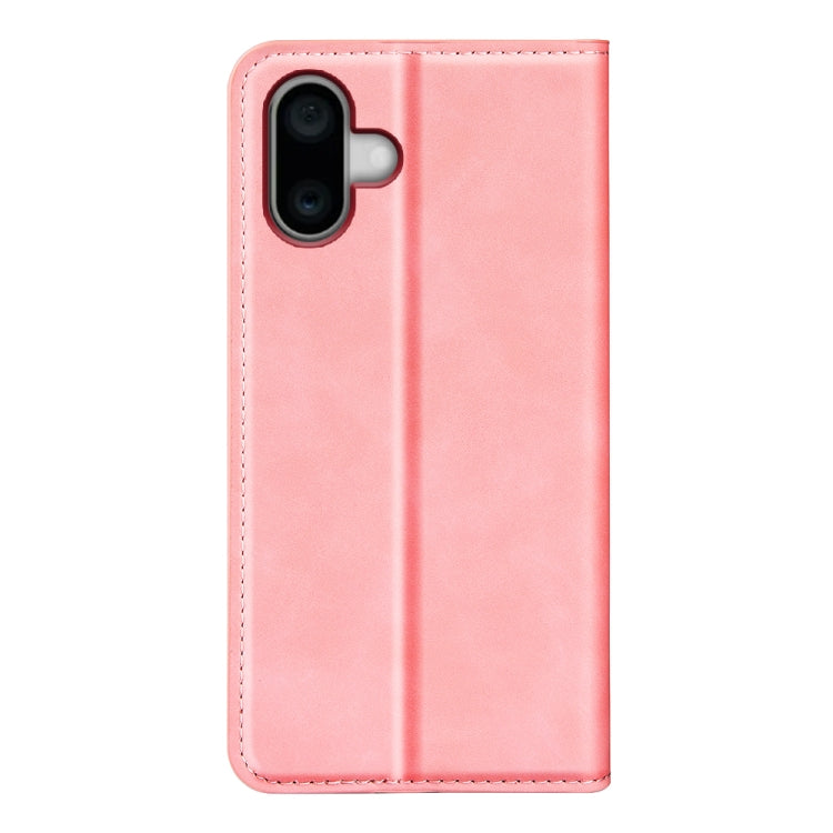 For iPhone 16 Retro-skin  Magnetic Suction Leather Phone Case(Pink) - iPhone 16 Cases by buy2fix | Online Shopping UK | buy2fix