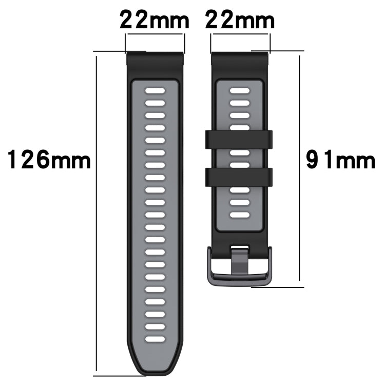 For Garmin Instinct 2 Solar Sports Two-Color Silicone Watch Band(Black+Yellow) - Watch Bands by buy2fix | Online Shopping UK | buy2fix