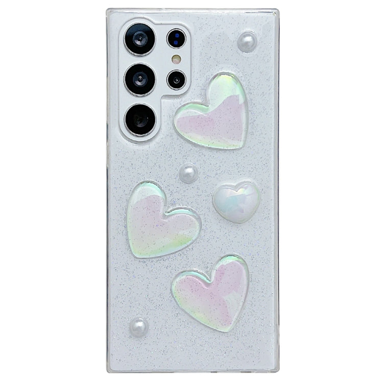 For Samsung Galaxy S22 Ultra 5G Love Epoxy TPU Protective Case(Transparent) - Galaxy S22 Ultra 5G Cases by buy2fix | Online Shopping UK | buy2fix
