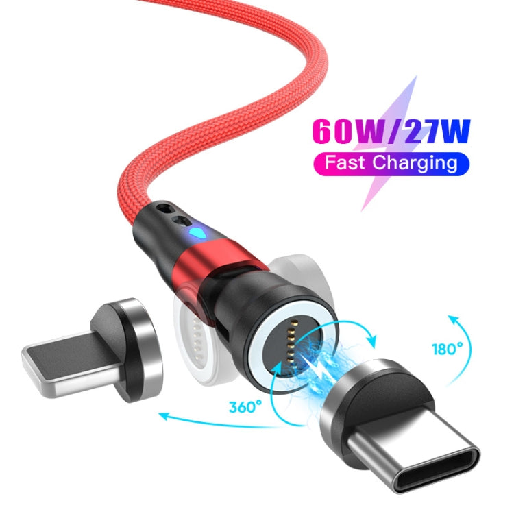 ENKAY PD60W Type-C to Type-C / 8 Pin Magnetic 540 Degrees Rotating Fast Charging Cable, Length:1m(Red) - Charging Cable & Head by ENKAY | Online Shopping UK | buy2fix