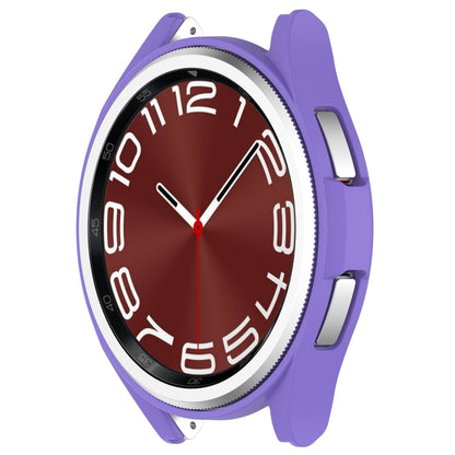 For Samsung Galaxy Watch 6 Classic 47mm Half Coverage Hollow PC Watch Protective Case(Purple) - Watch Cases by buy2fix | Online Shopping UK | buy2fix